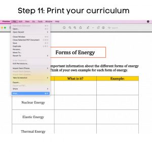 Step 11: Print your curriculum