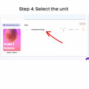 Step 4: Select the unit