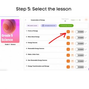 Step 5: Select the lesson