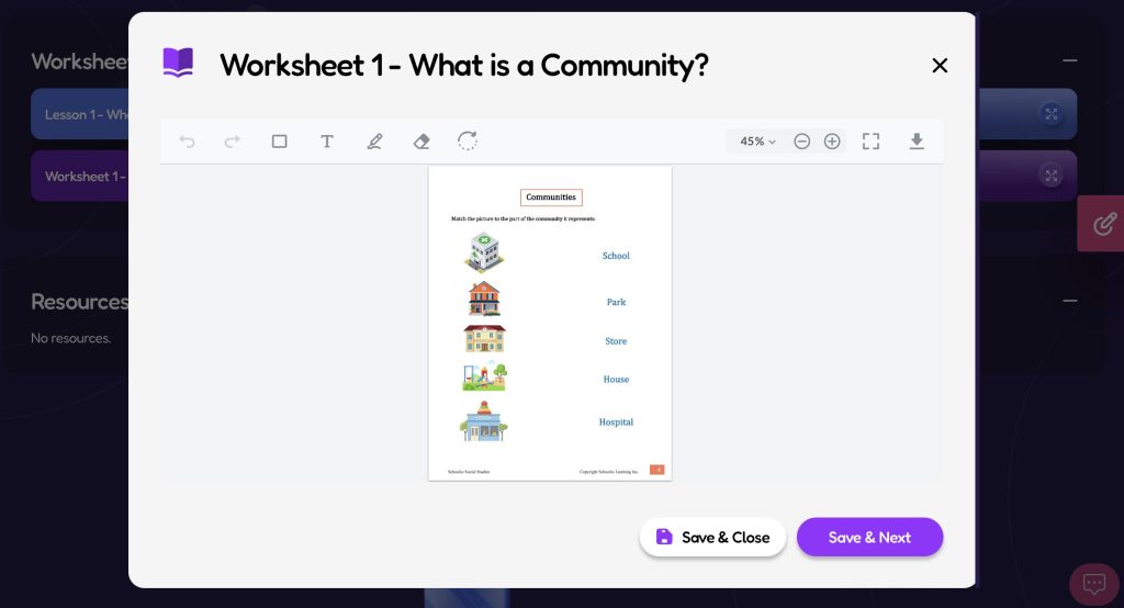 Complete the worksheet