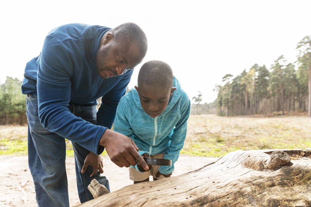 Reasons to homeschool- a boy and father explore in the outdors
