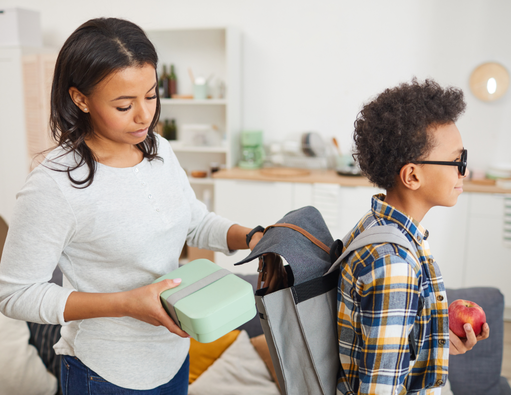 Mom packs child's lunch