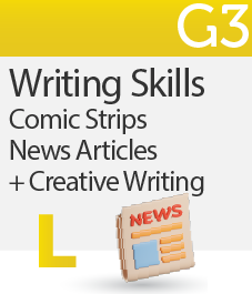Writing Skills Comic Strips & News Articles + Creative Writing Prompts