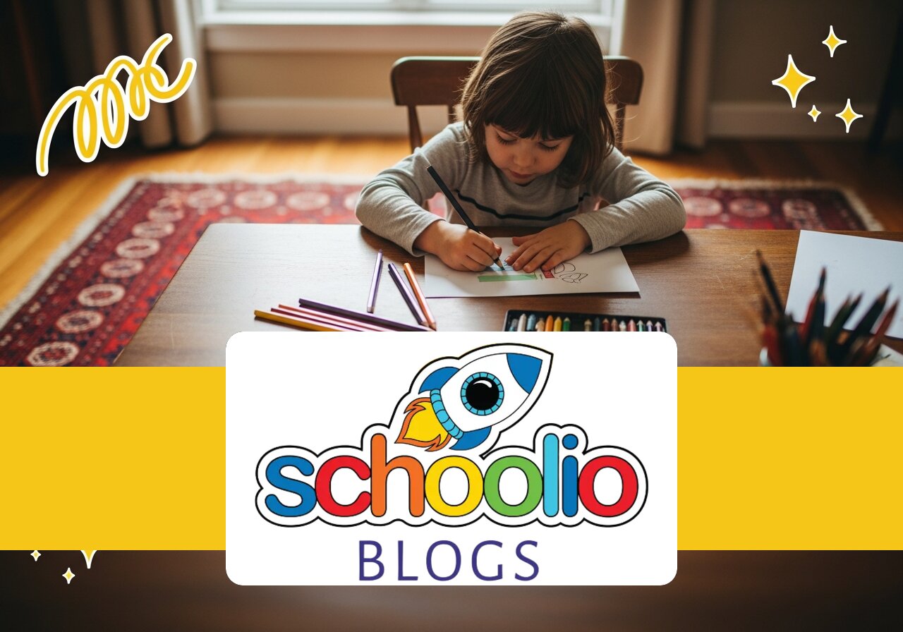 Schoolio Blogs — a child doing homeschool arts and crafts