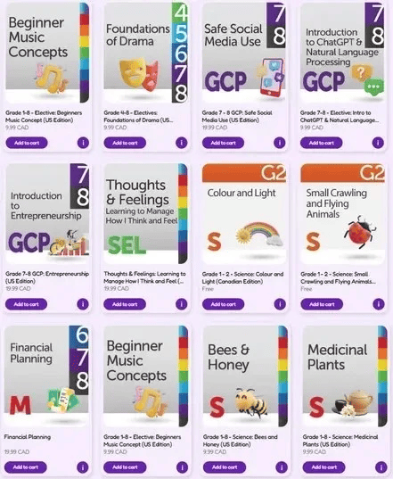 Schoolio course catalog