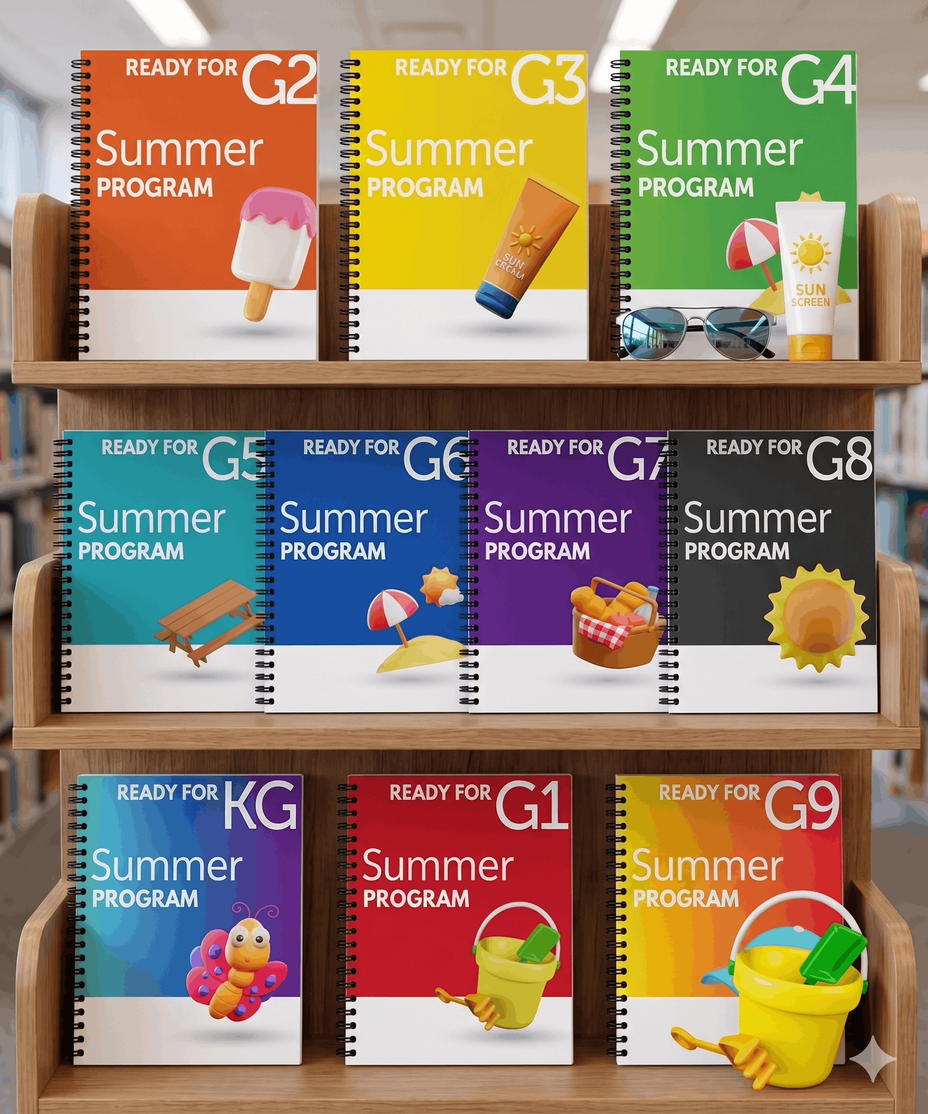 Schoolio Summer Book Collection — 10 grade-by-grade workbooks